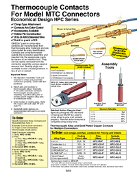 Thumbnail of document Data Sheet - HPC-AU Crimp-Style Thermocouple Pin & Socket Contacts-Hollow Core